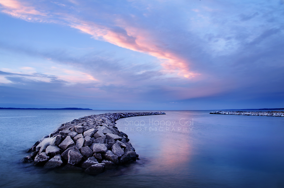 Photo: sunset reflections, Elk Rapids harbor
