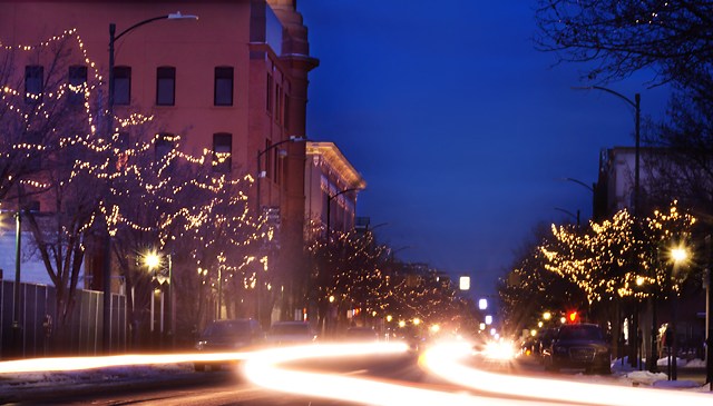 Traverse City’s Clock Tower Under a Full&nbsp;Moon