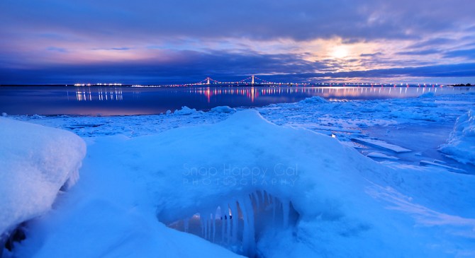 Ice Maw and Mackinac at&nbsp;Moonrise