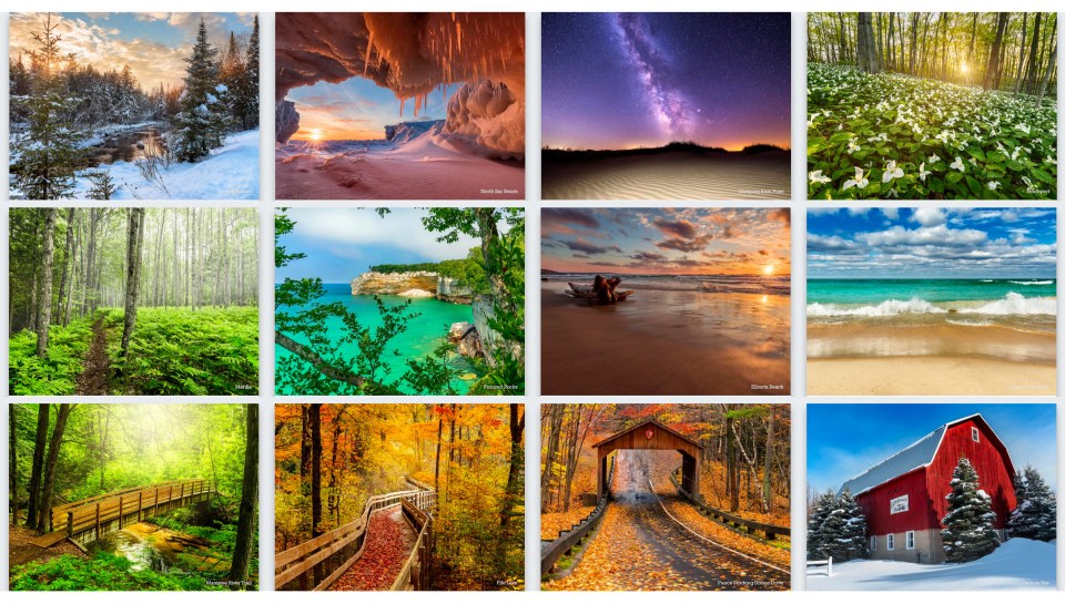 2020 Northern Michigan Wall Calendar Images